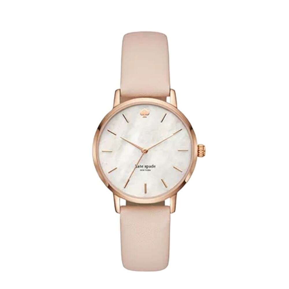 Women's Kate Spade Cream and Gold Metro Watch Genuine Leather with Gold Tones